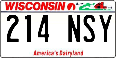 WI license plate 214NSY