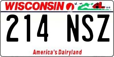WI license plate 214NSZ