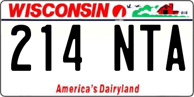 WI license plate 214NTA