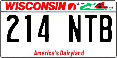 WI license plate 214NTB
