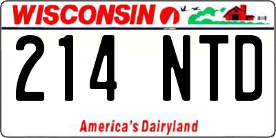 WI license plate 214NTD