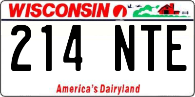 WI license plate 214NTE