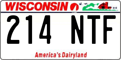 WI license plate 214NTF