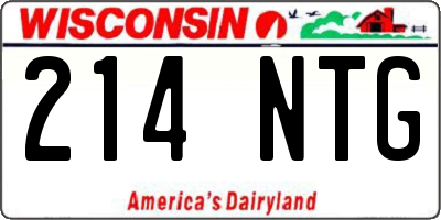 WI license plate 214NTG