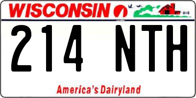 WI license plate 214NTH