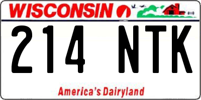 WI license plate 214NTK