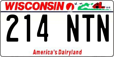 WI license plate 214NTN
