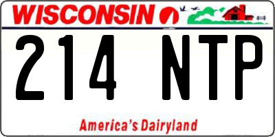 WI license plate 214NTP