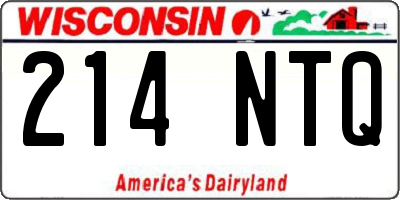 WI license plate 214NTQ