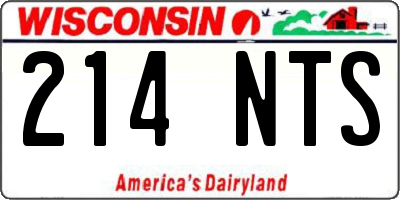 WI license plate 214NTS