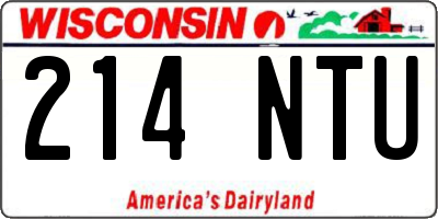 WI license plate 214NTU