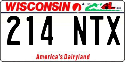WI license plate 214NTX