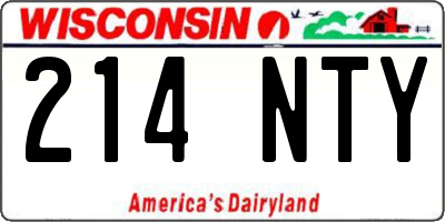 WI license plate 214NTY