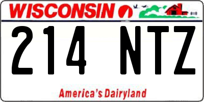 WI license plate 214NTZ