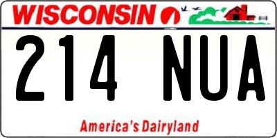 WI license plate 214NUA