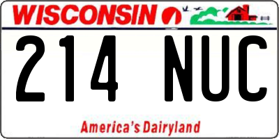WI license plate 214NUC