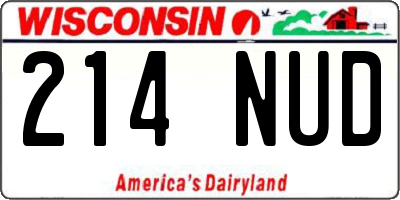 WI license plate 214NUD