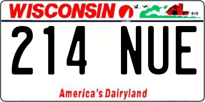 WI license plate 214NUE
