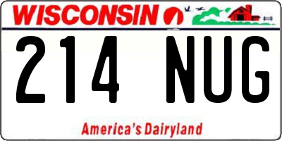 WI license plate 214NUG