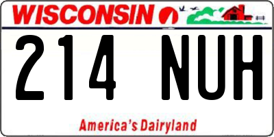 WI license plate 214NUH