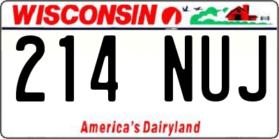 WI license plate 214NUJ