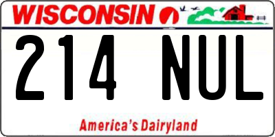 WI license plate 214NUL