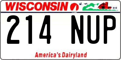 WI license plate 214NUP