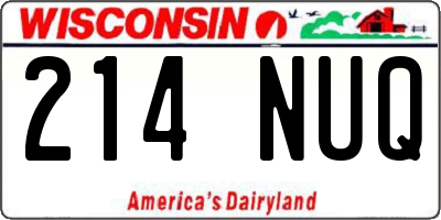WI license plate 214NUQ