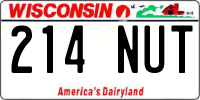WI license plate 214NUT