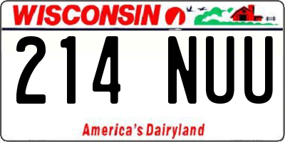 WI license plate 214NUU
