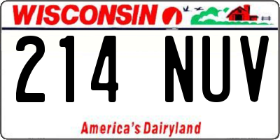 WI license plate 214NUV