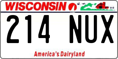 WI license plate 214NUX