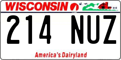 WI license plate 214NUZ