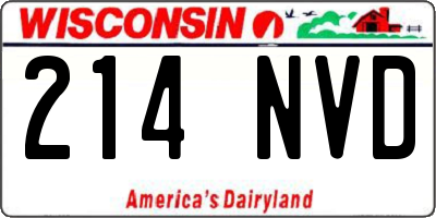 WI license plate 214NVD