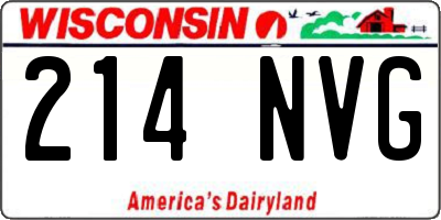 WI license plate 214NVG