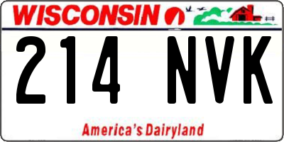 WI license plate 214NVK
