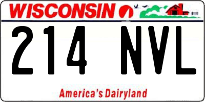WI license plate 214NVL