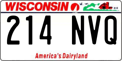 WI license plate 214NVQ