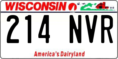 WI license plate 214NVR