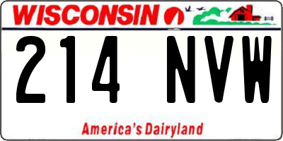 WI license plate 214NVW