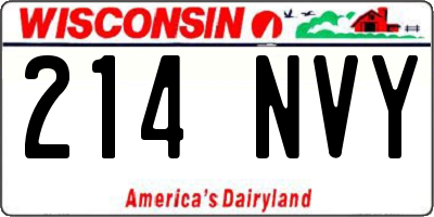 WI license plate 214NVY