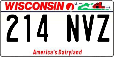 WI license plate 214NVZ