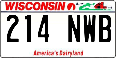 WI license plate 214NWB