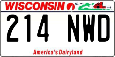 WI license plate 214NWD