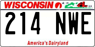 WI license plate 214NWE