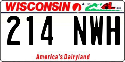 WI license plate 214NWH