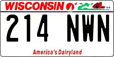WI license plate 214NWN