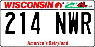 WI license plate 214NWR