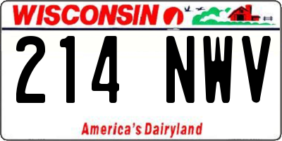 WI license plate 214NWV