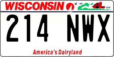WI license plate 214NWX